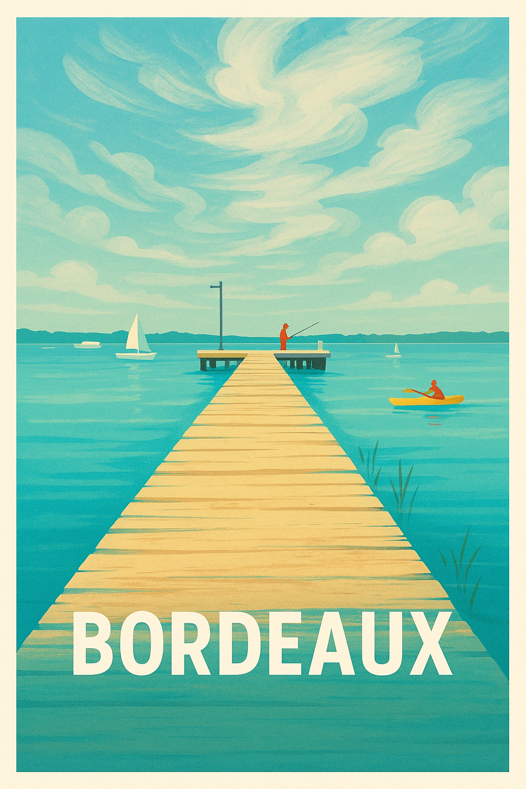 Affiche Bordeaux — Évasion au bord de l'eau · poster d'art de Bordeaux