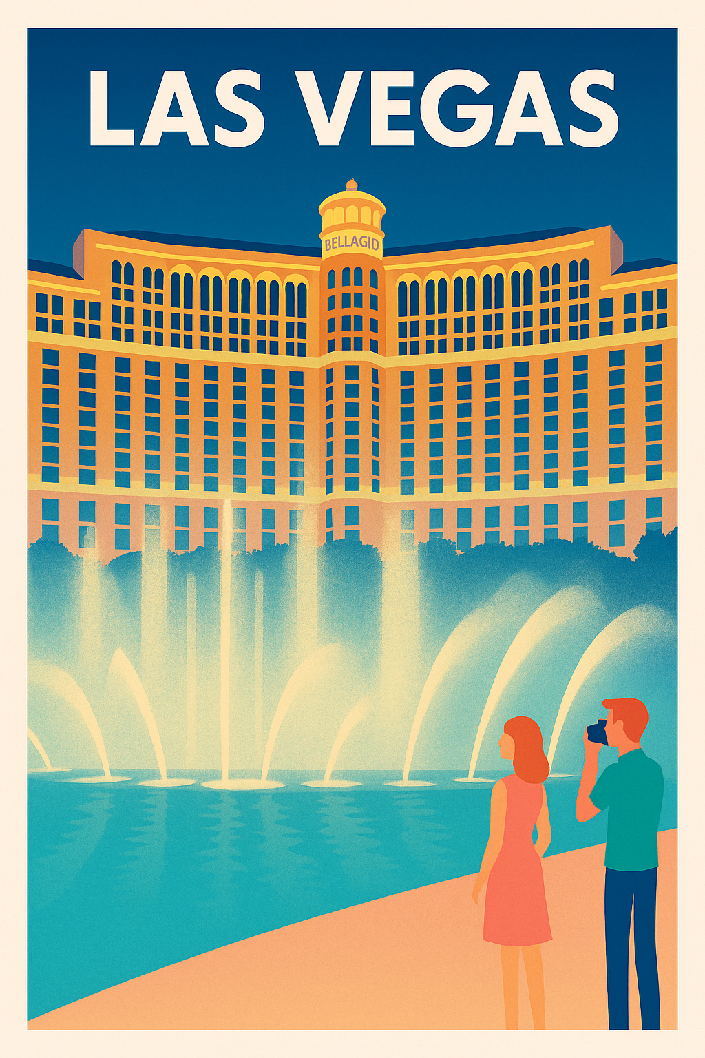 Affiche Las Vegas — L'éclat féerique du Bellagio · poster d'art de Las Vegas
