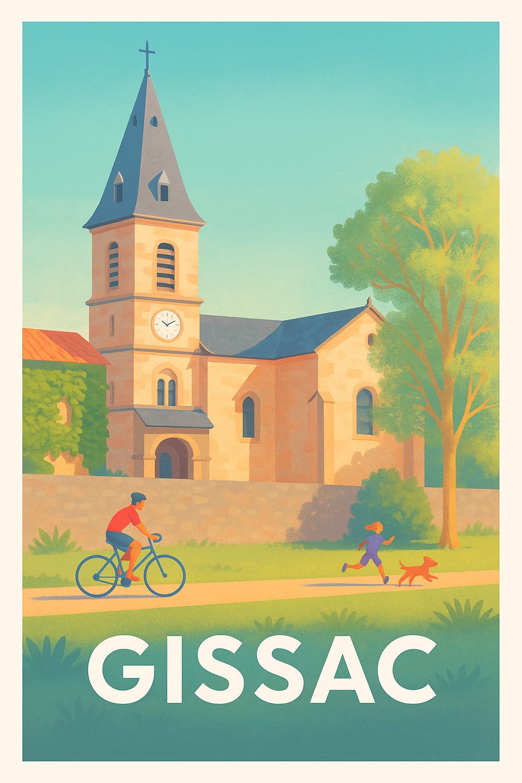 Affiche Gissac — Charme bucolique et douceur de vivre · poster d'art de Gissac
