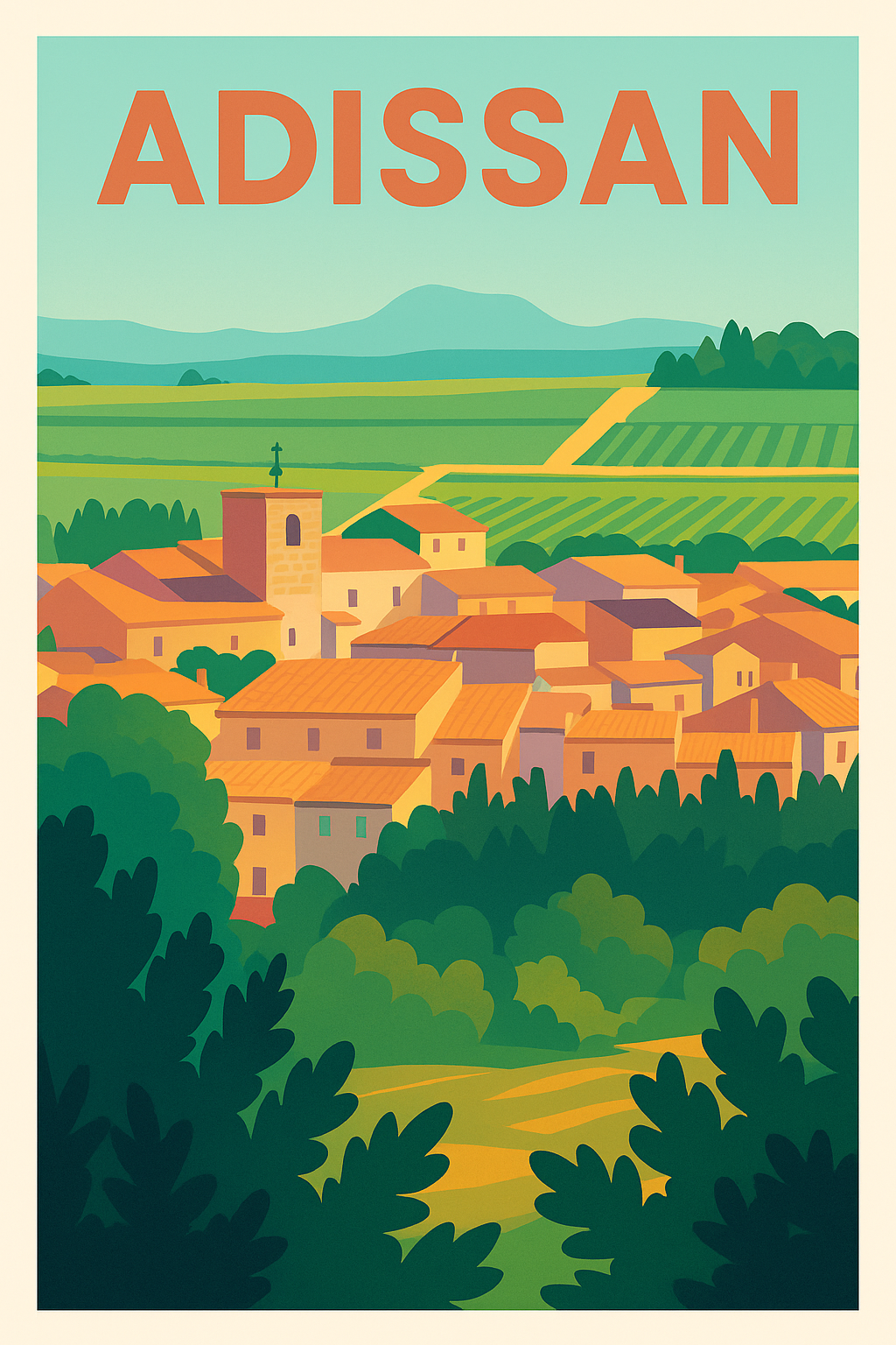 Affiche de Adissan - Le charme authentique du village languedocien