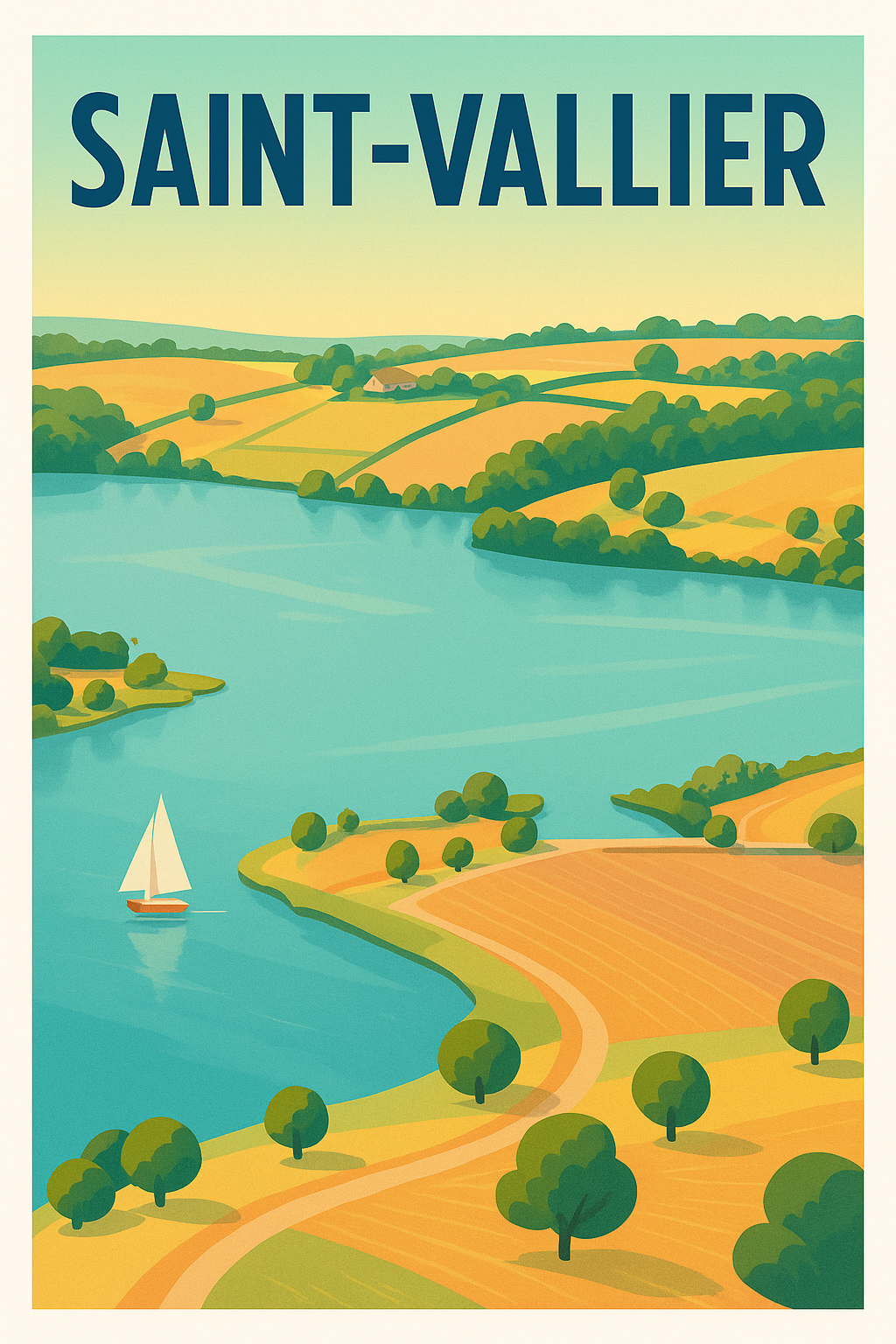 Affiche de Saint-Vallier - Évasion bucolique au fil de l'eau