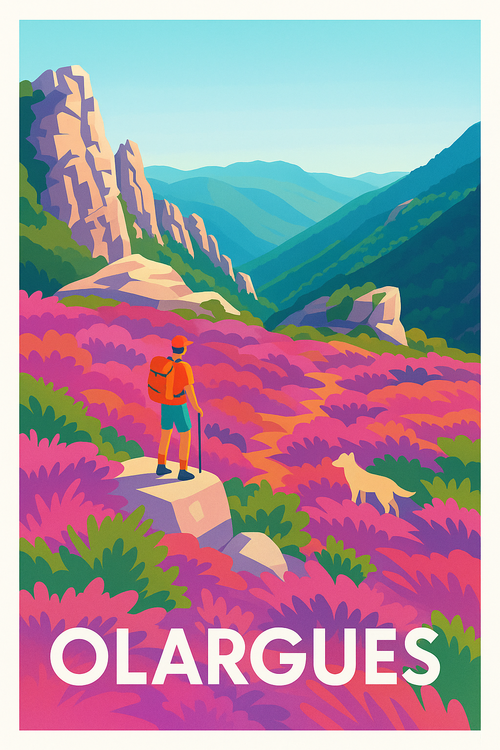 Affiche Olargues — Escapade nature au cœur des montagnes · poster d'art de Olargues