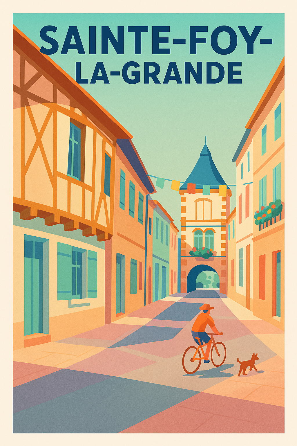 Affiche de Sainte-Foy-la-Grande - Charme et lumière d'une rue historique