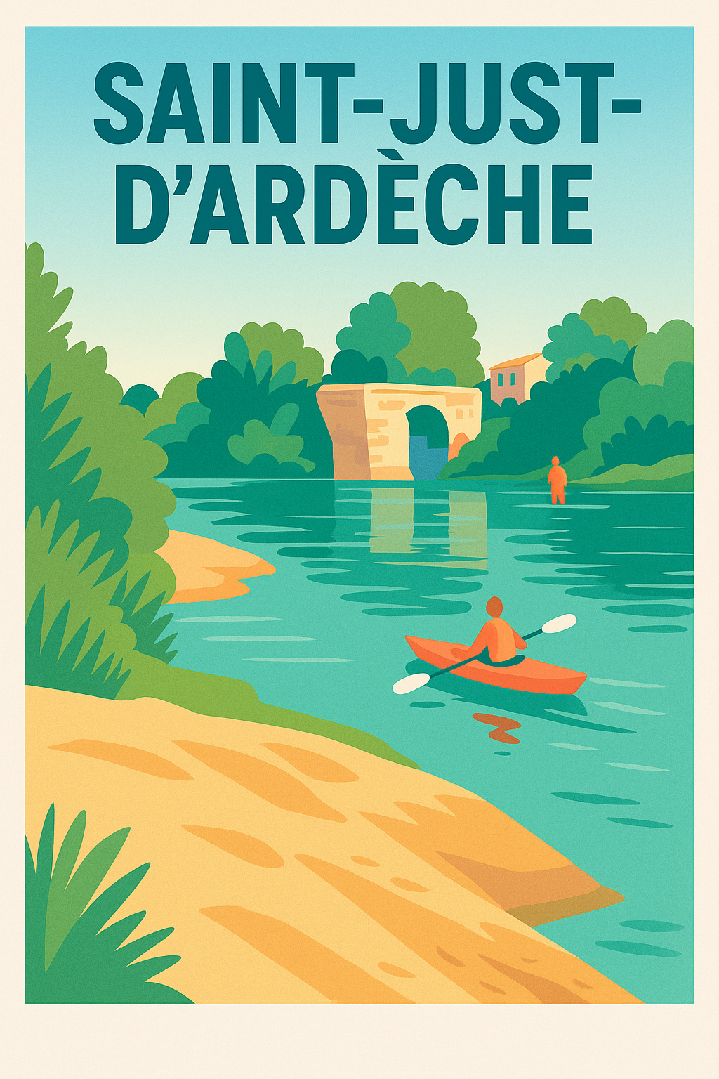 Affiche de Saint-Just-d'Ardèche - Évasion au fil de l'eau