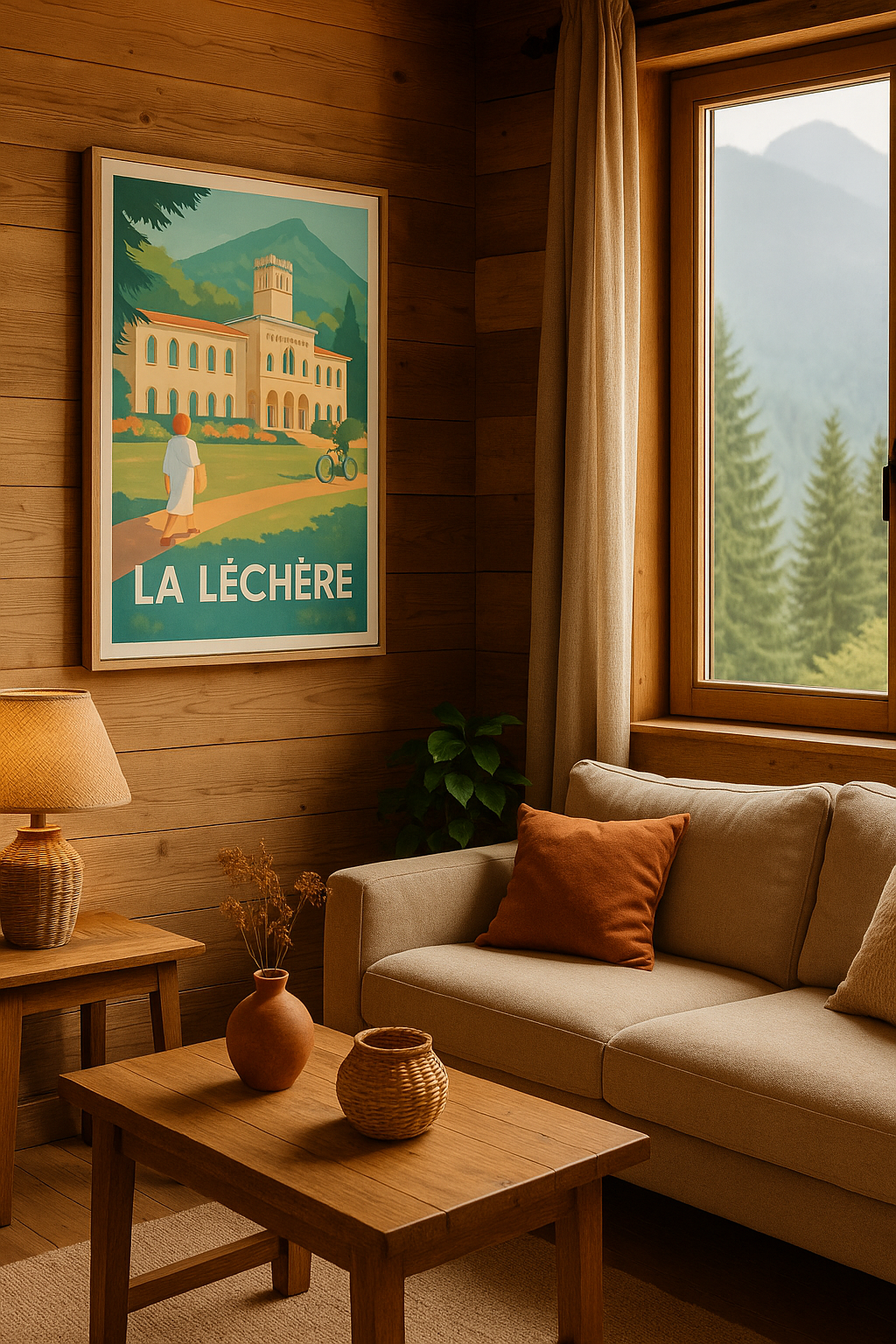 Mise en situation Affiche de La Léchère - Douceur et nature au cœur des Alpes
