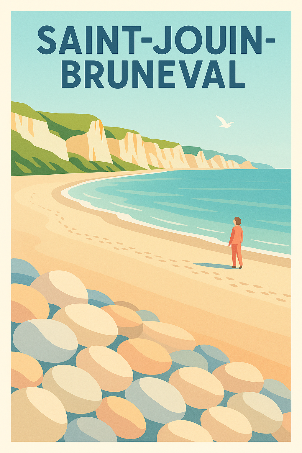 Affiche Saint-Jouin-Bruneval — Sérénité au bord de la mer · poster d'art de Saint-Jouin-Bruneval