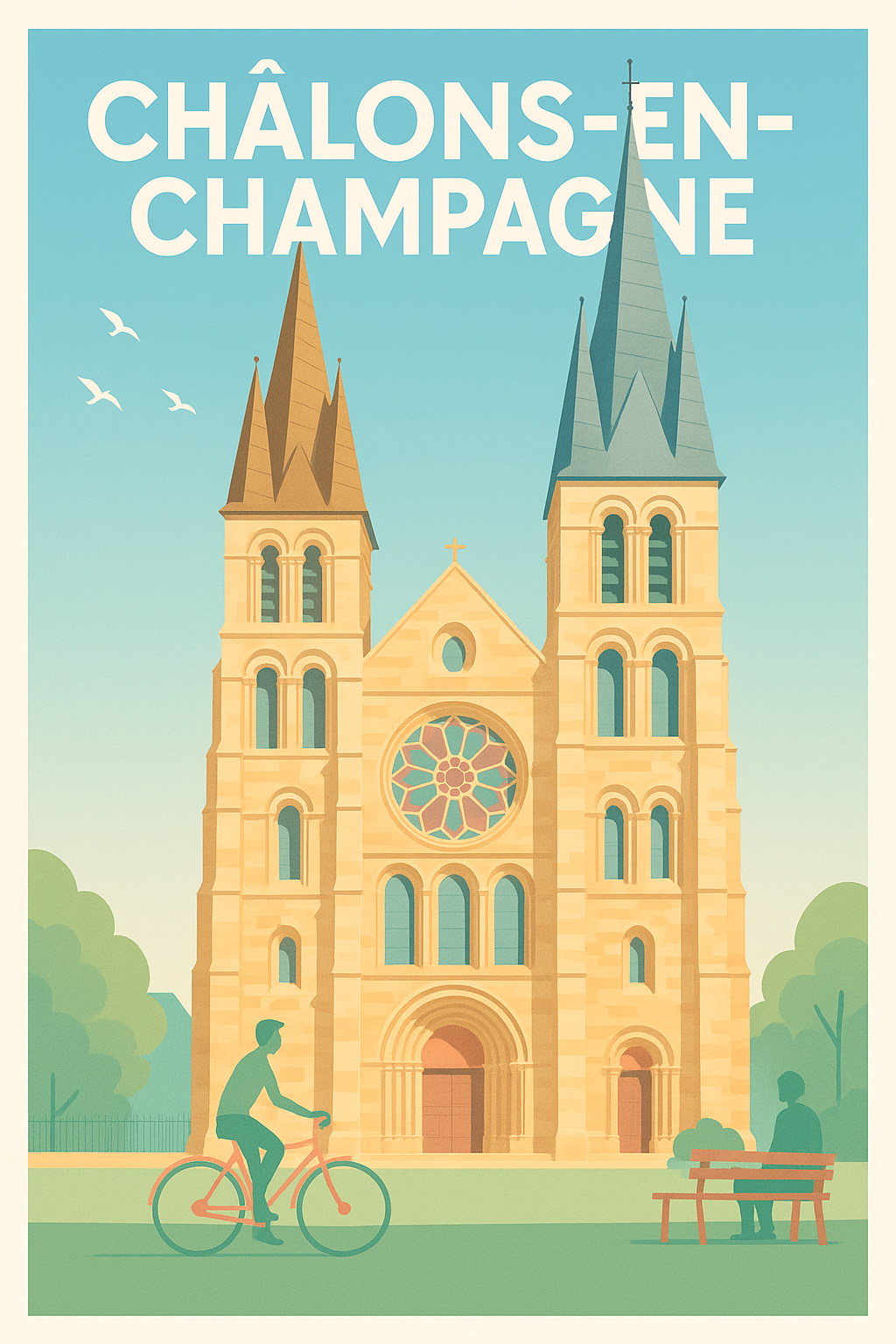 Affiche Châlons-en-Champagne — Charme historique et douceur de vivre · poster d'art de Châlons-en-Champagne