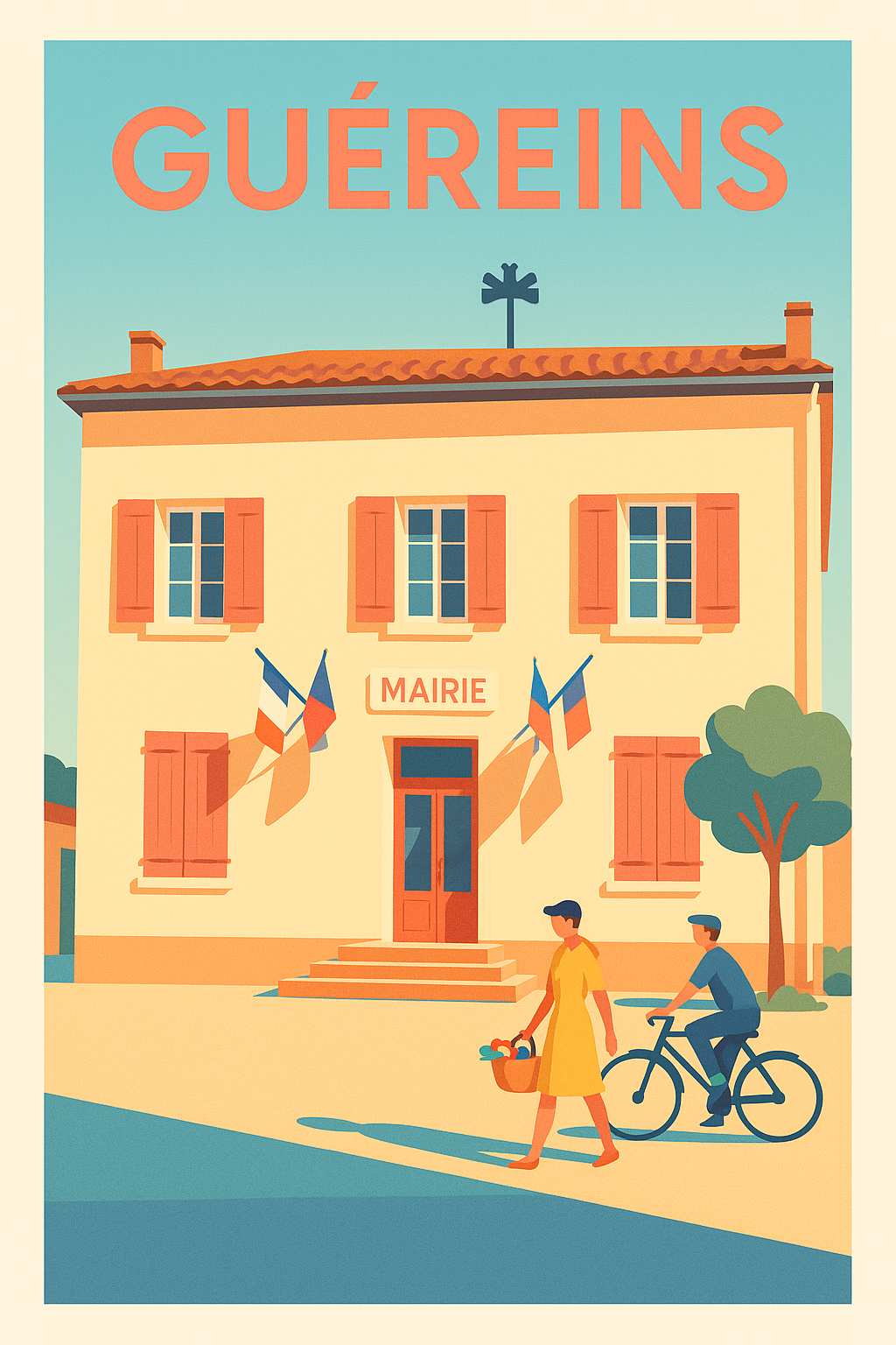 Affiche de Guéreins - Charme et simplicité au cœur du village