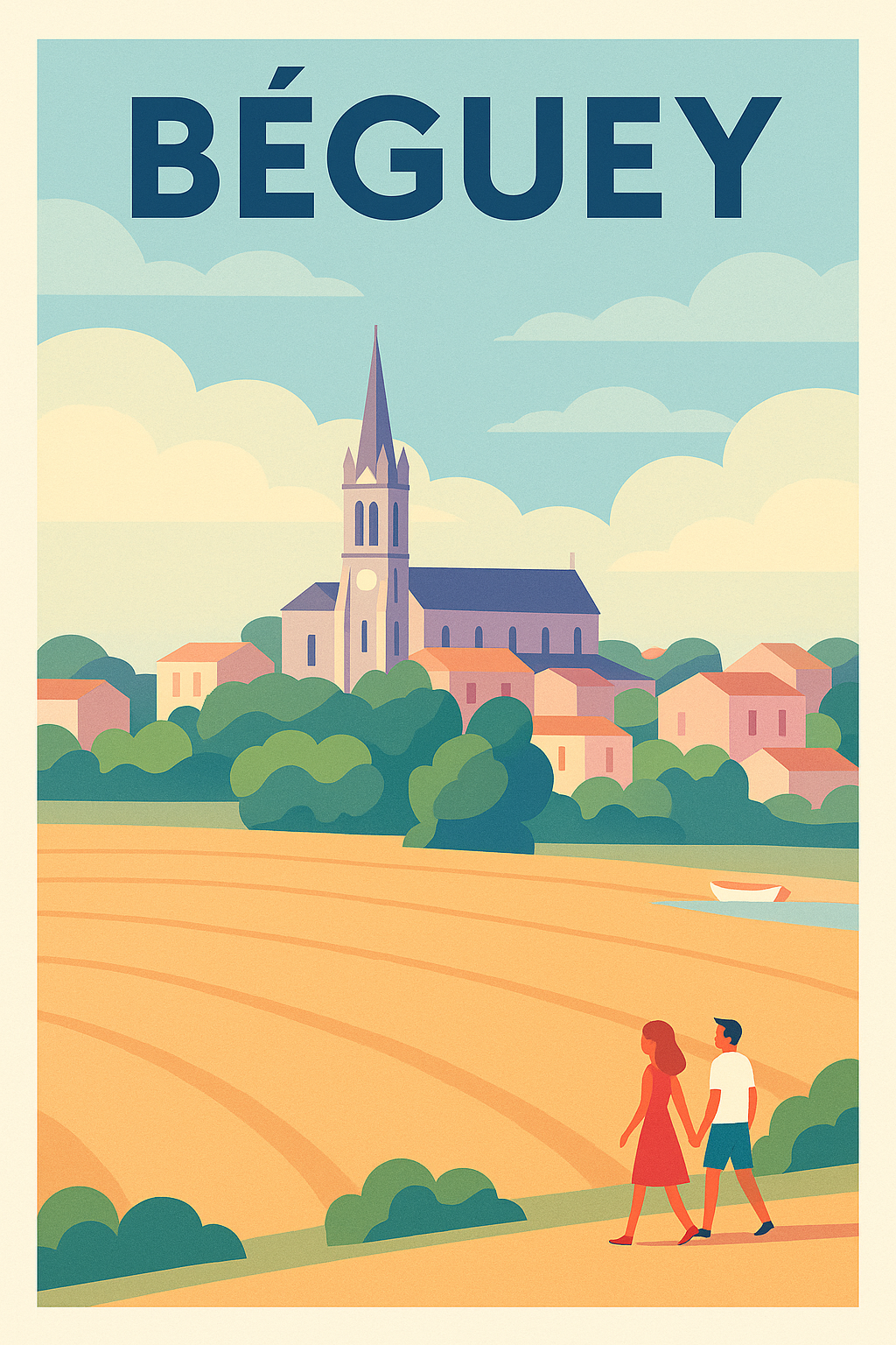 Affiche de Béguey - L'évasion paisible en bord de campagne