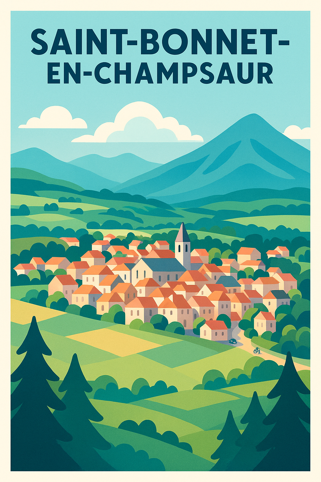 Affiche de Saint-Bonnet-en-Champsaur - Un havre de paix entre montagne et campagne