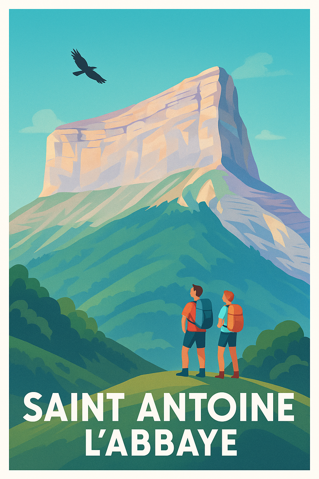 Affiche Saint Antoine l’Abbaye — Invitation à l’évasion nature · poster d'art de Saint Antoine l’Abbaye