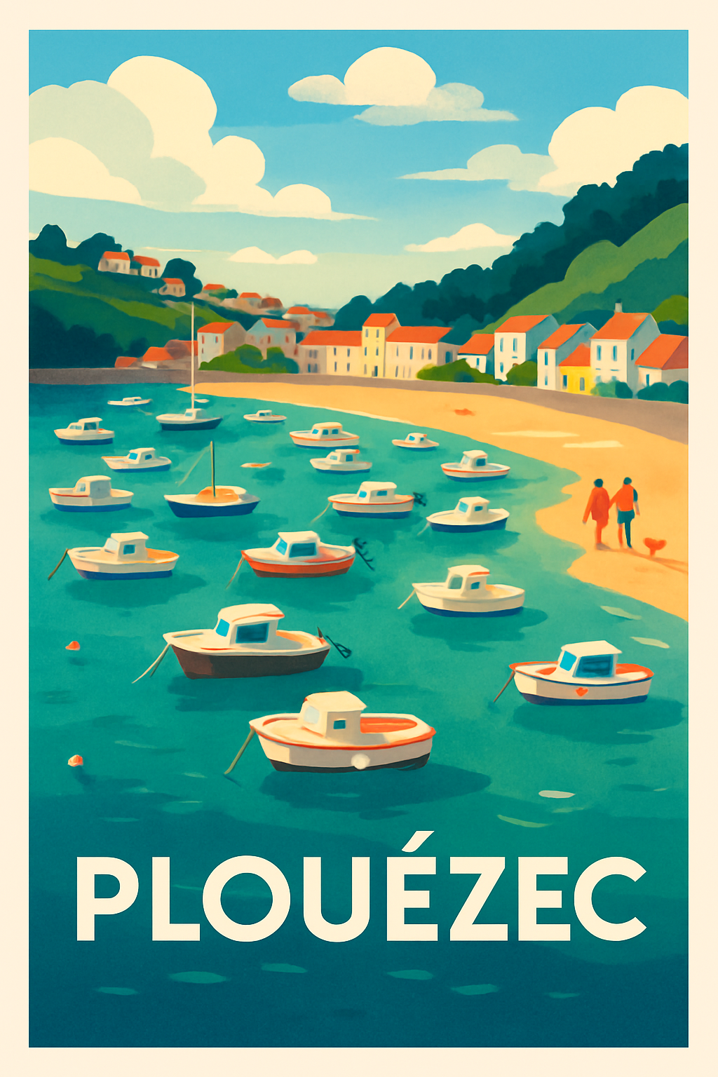 Affiche de Plouézec - Le charme paisible de la côte bretonne