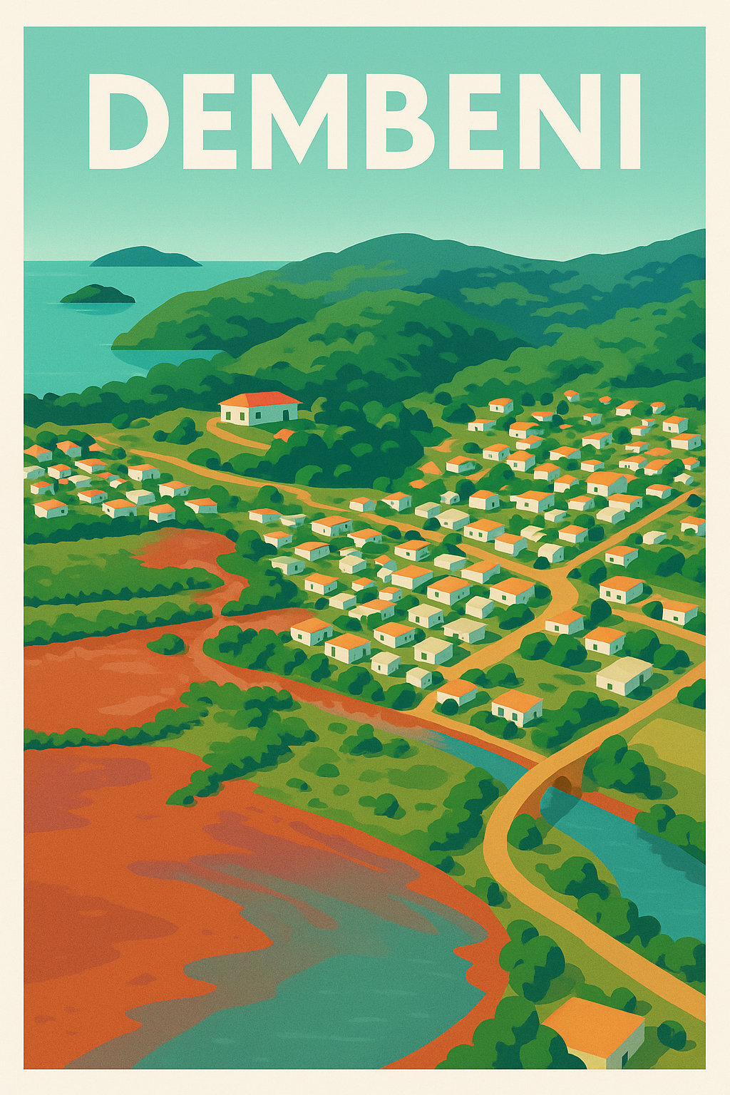 Affiche de Dembeni - Évasion tropicale aux couleurs vibrantes