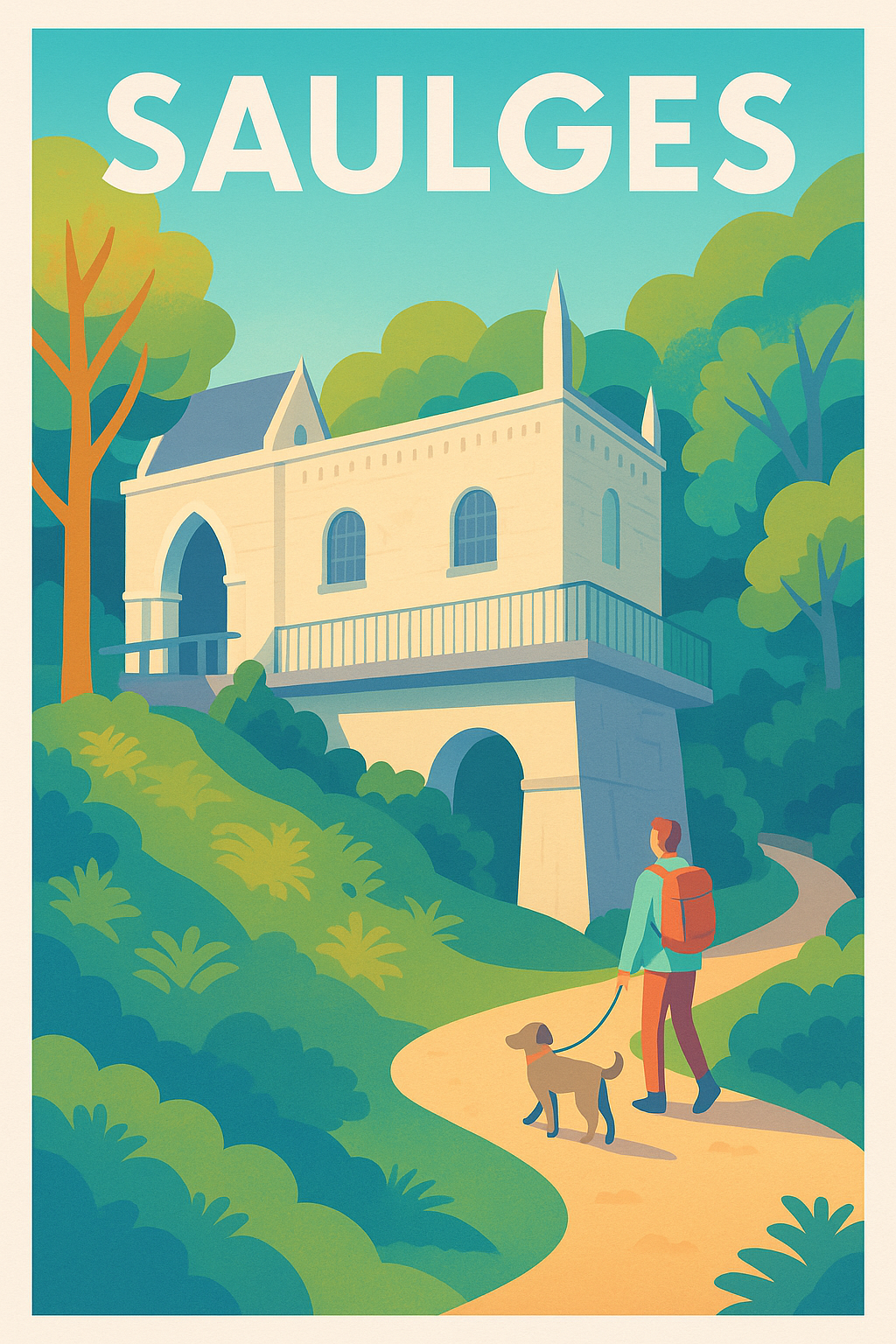 Affiche Saulges — Balade bucolique et patrimoine caché · poster d'art de Saulges