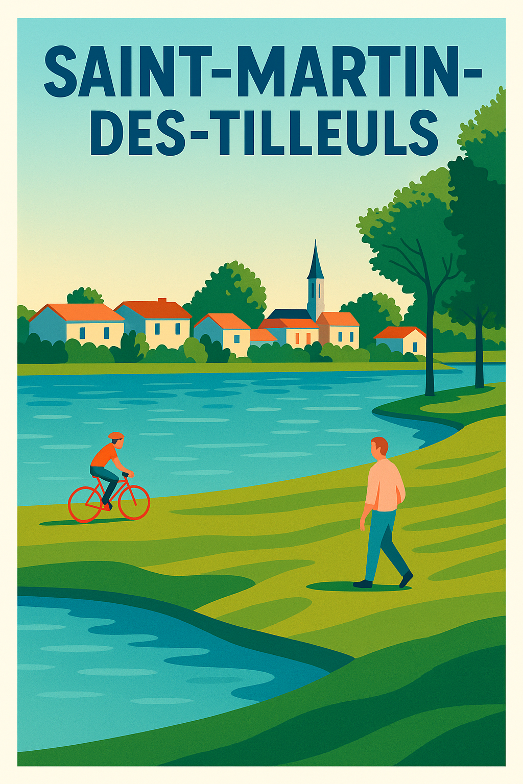 Affiche de Saint-Martin-des-Tilleuls - L'élégance paisible d'un village au bord de l'eau
