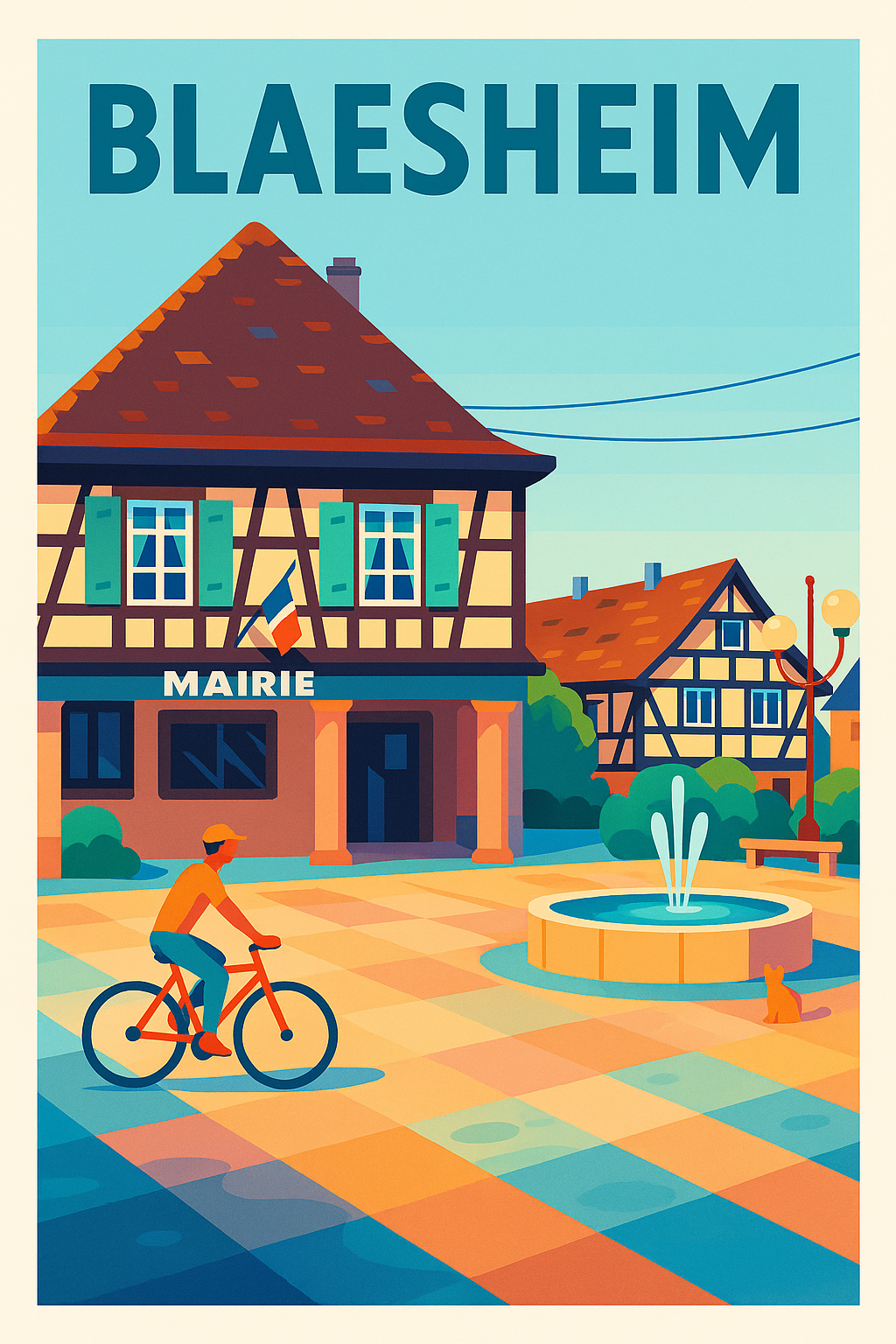 Affiche de Blaesheim - Charme authentique de la place centrale