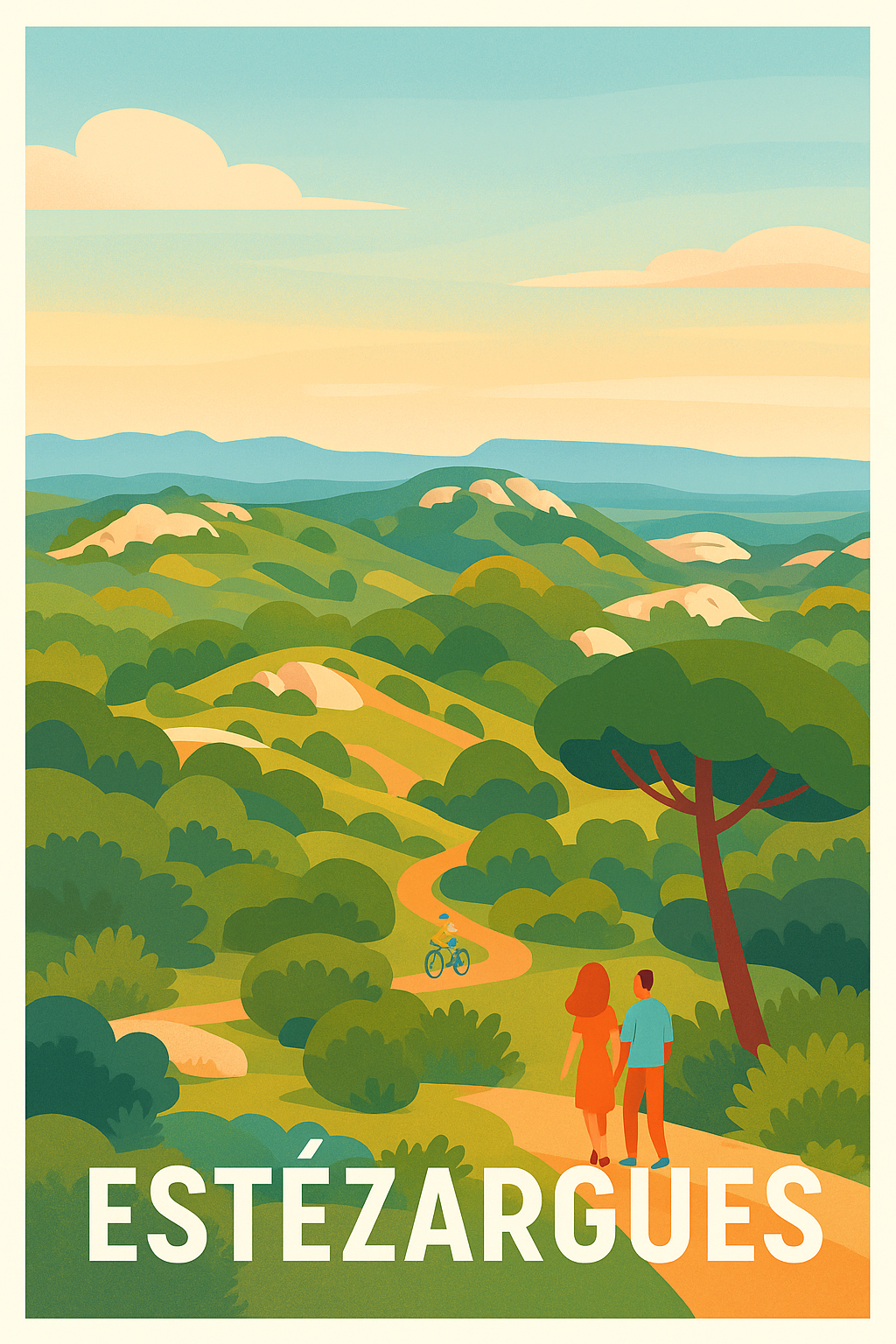 Affiche Estézargues — Nature et douceur en pleine campagne · poster d'art de Estézargues