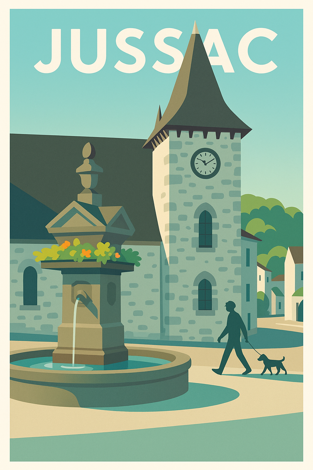 Affiche de Jussac - Charme et Sérénité au Cœur du Village