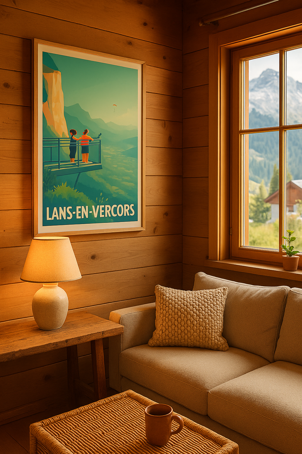 Mise en situation Affiche de Lans-en-Vercors - Panorama spectaculaire sur la nature alpine