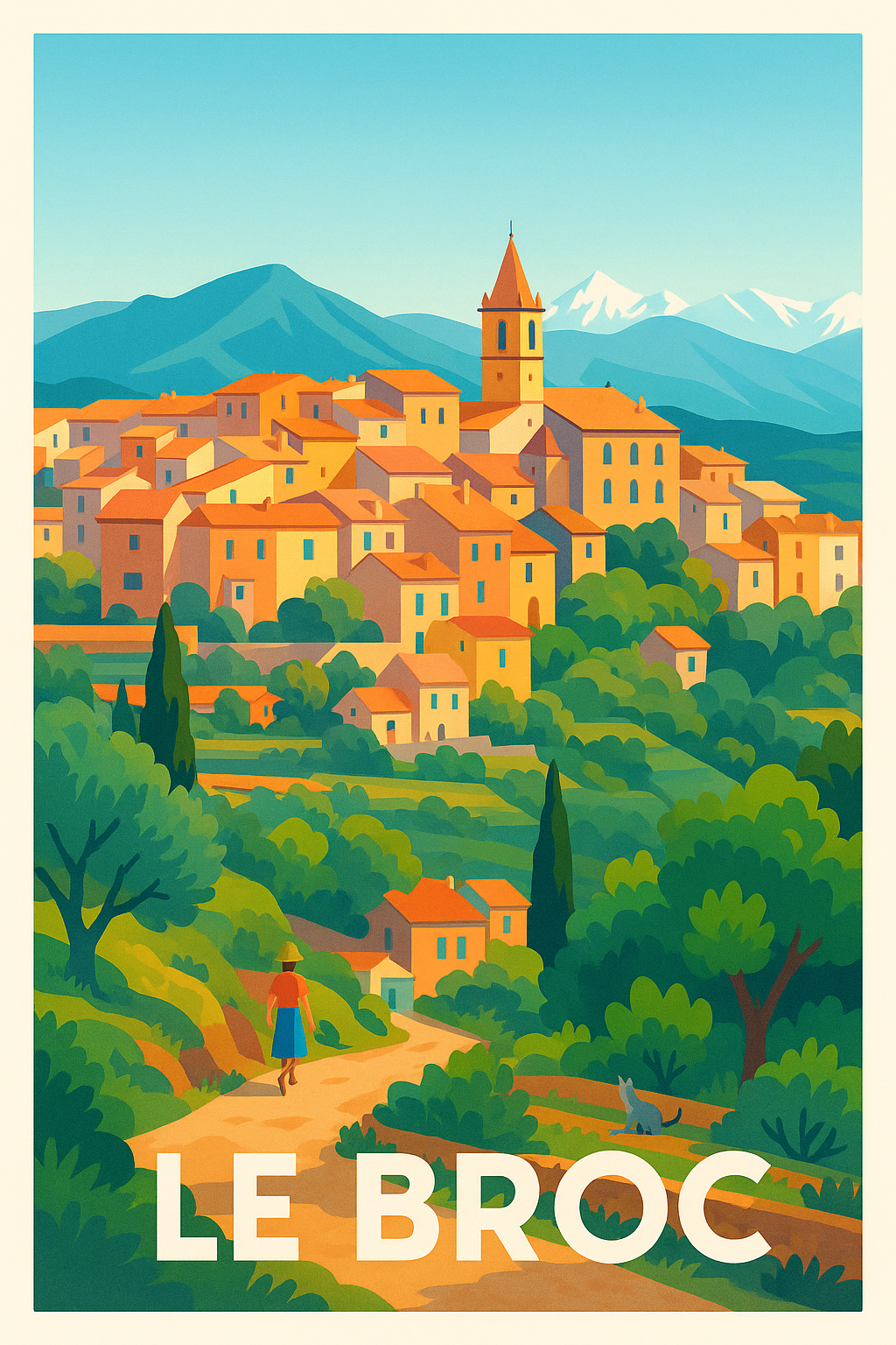 Affiche Le Broc — Charme pittoresque de la Côte d'Azur · poster d'art de Le Broc