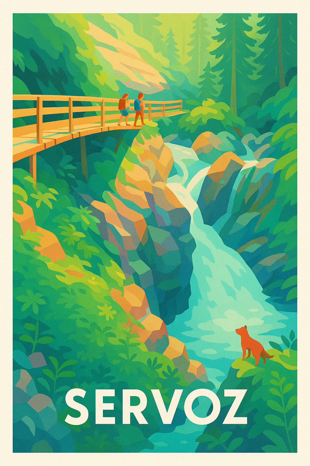 Affiche Servoz — L'appel de la nature verdoyante · poster d'art de Servoz