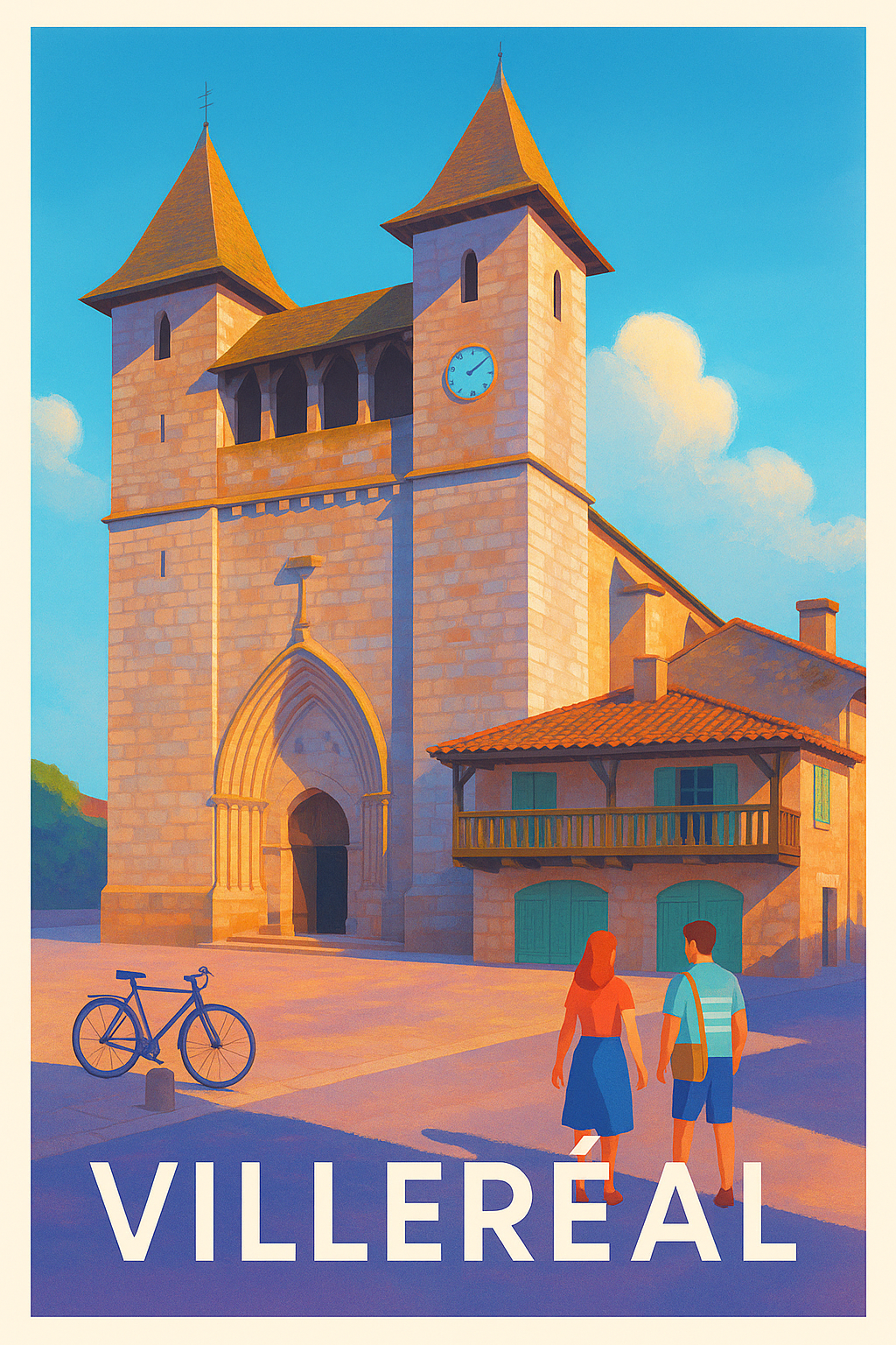 Affiche Villeréal — Charme médiéval au cœur du Périgord · poster d'art de Villeréal