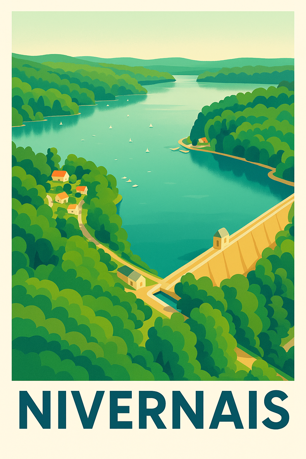 Affiche de Nivernais - Évasion au cœur de la nature verdoyante