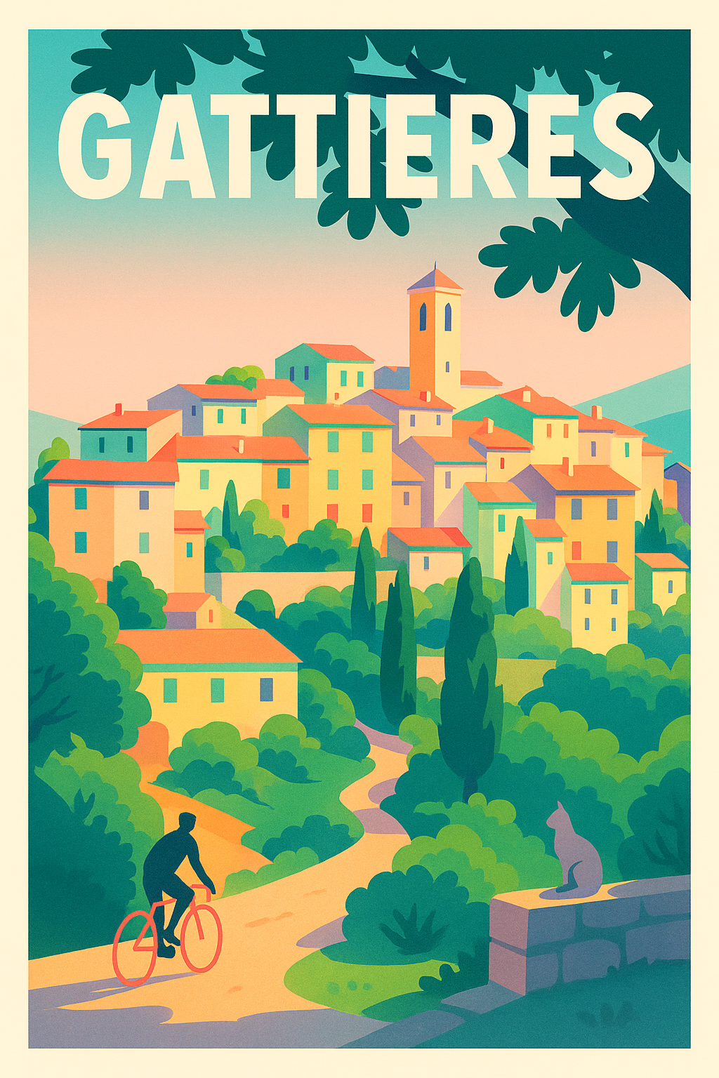 Affiche de Gattières - Évasion paisible au cœur de la nature