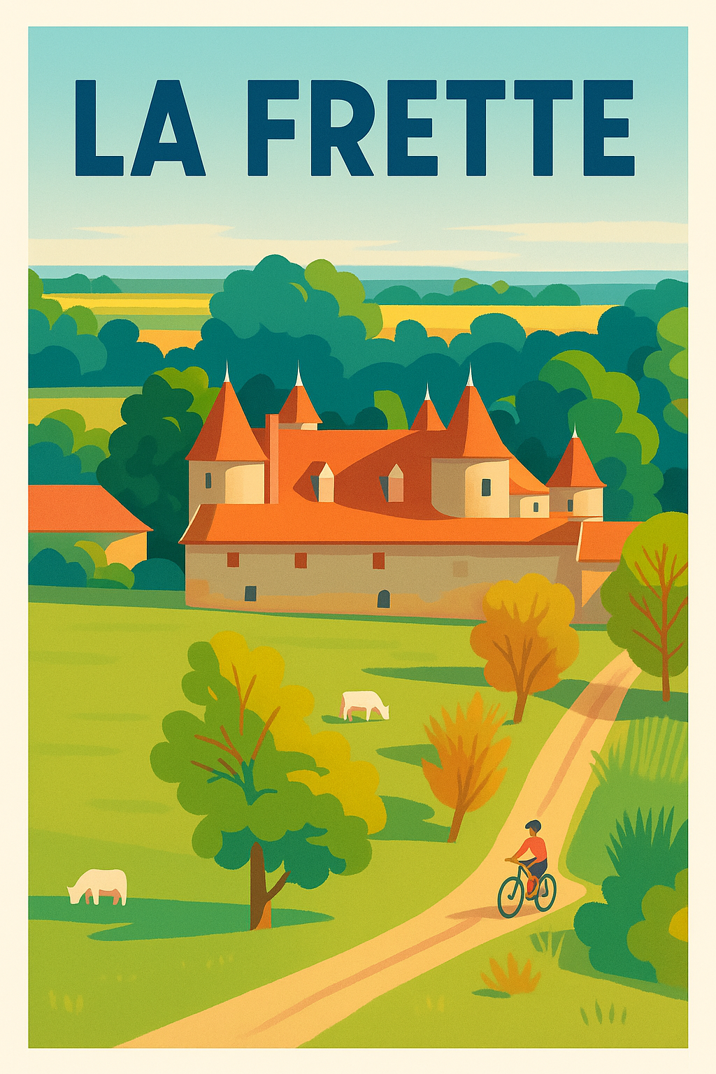 Affiche de La Frette - L'élégance champêtre à vélo