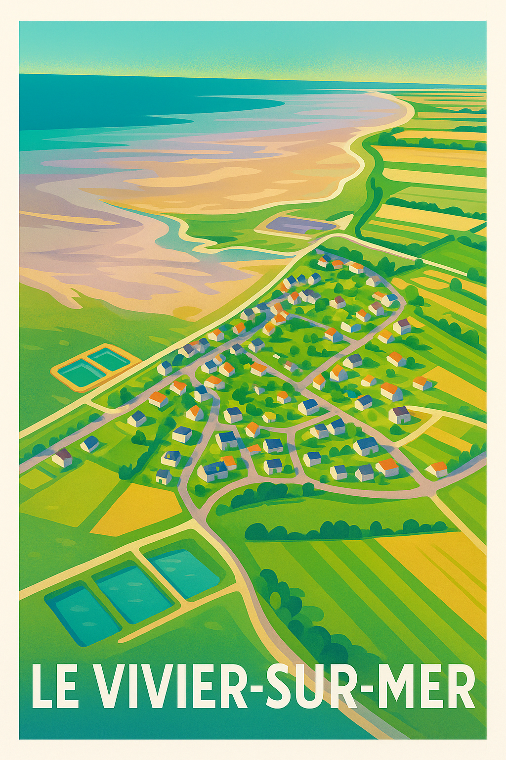 Affiche Le Vivier-sur-Mer — Évasion côtière et charme bucolique · poster d'art de Le Vivier-sur-Mer