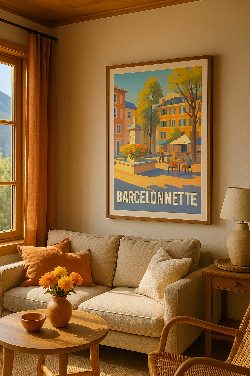 Mise en situation Affiche de Barcelonnette - L'Esprit Provençal au Quotidien