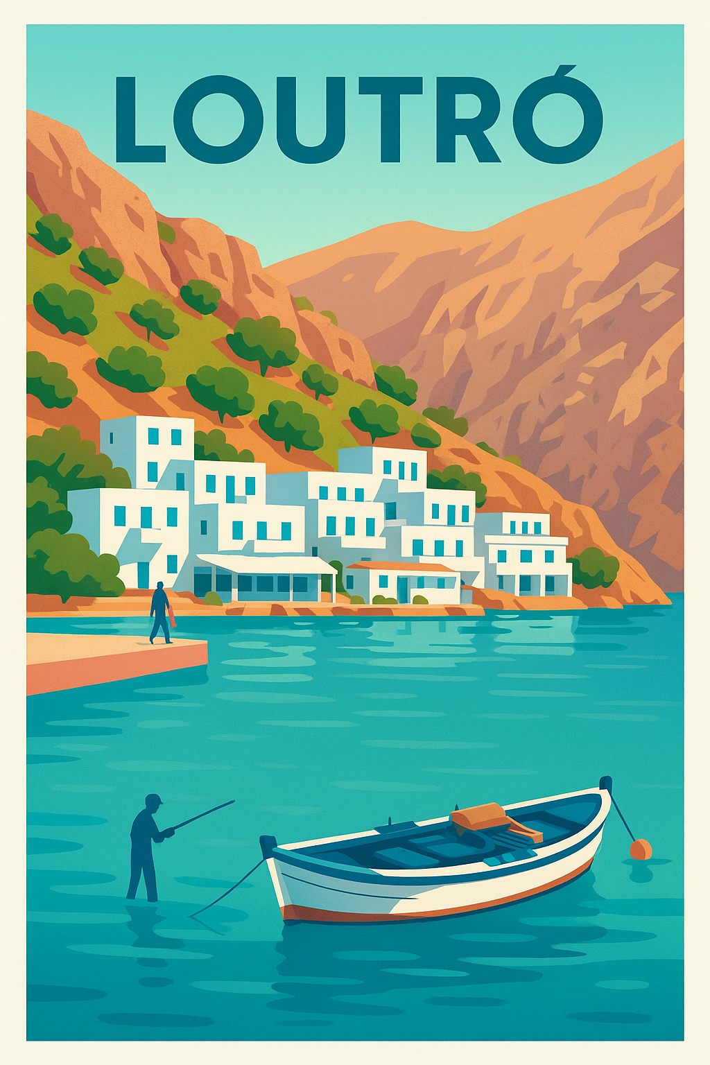 Affiche de Loutro - Tranquillité au bord de la mer