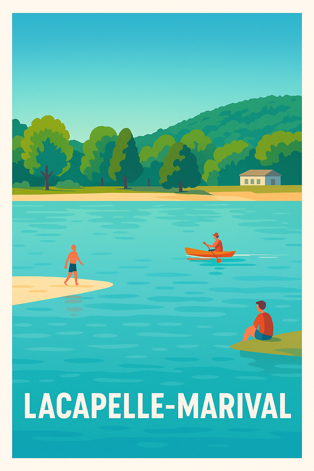 Affiche Lacapelle-Marival — Évasion et sérénité au fil de l'eau · poster d'art de Lacapelle-Marival