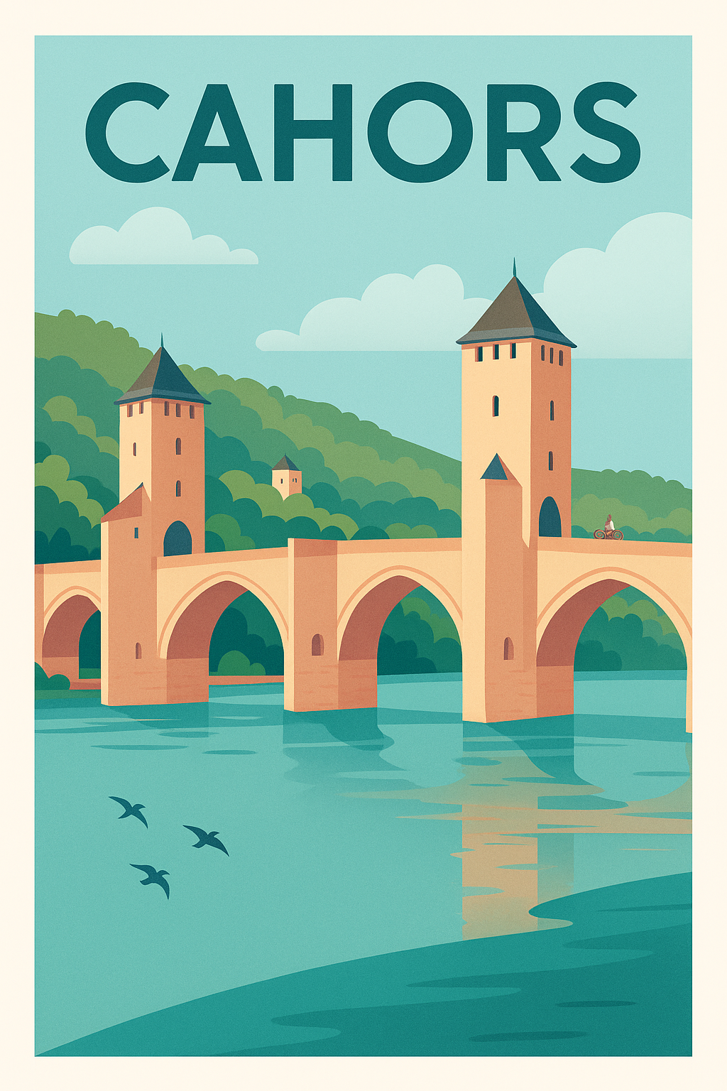 Affiche de Cahors - Le charme intemporel du Pont Valentré