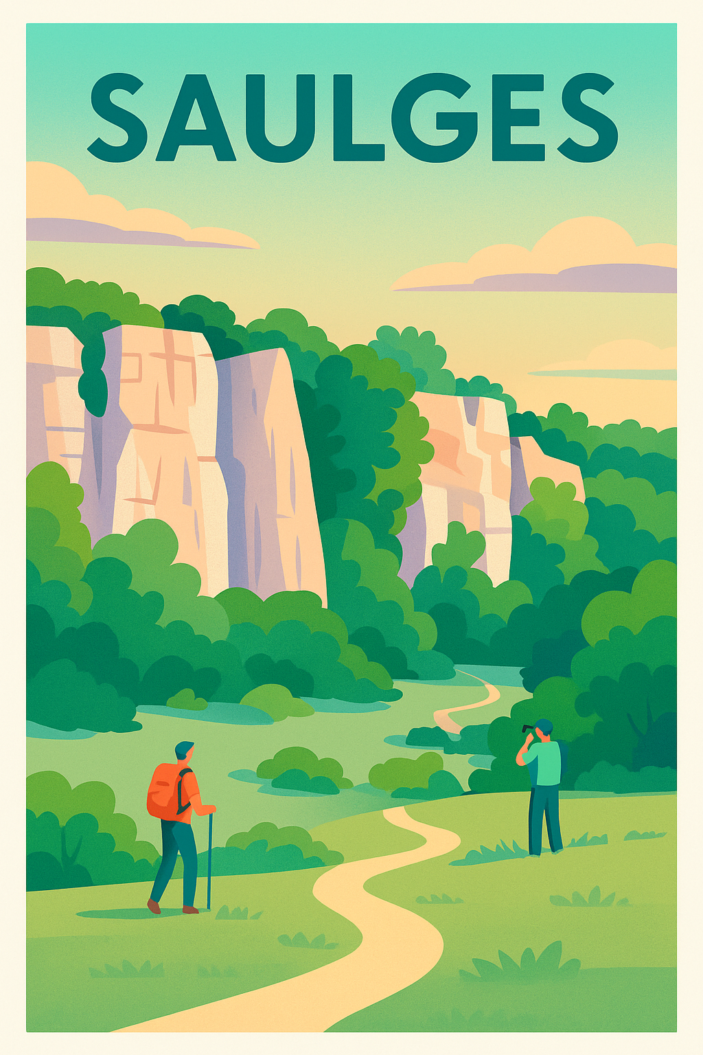 Affiche Saugues — Aventures et nature préservée · poster d'art de Saugues