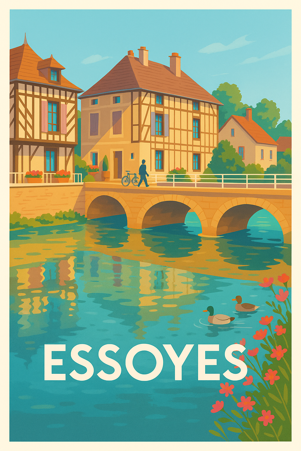 Affiche de Essoyes - Charme paisible au fil de l'eau