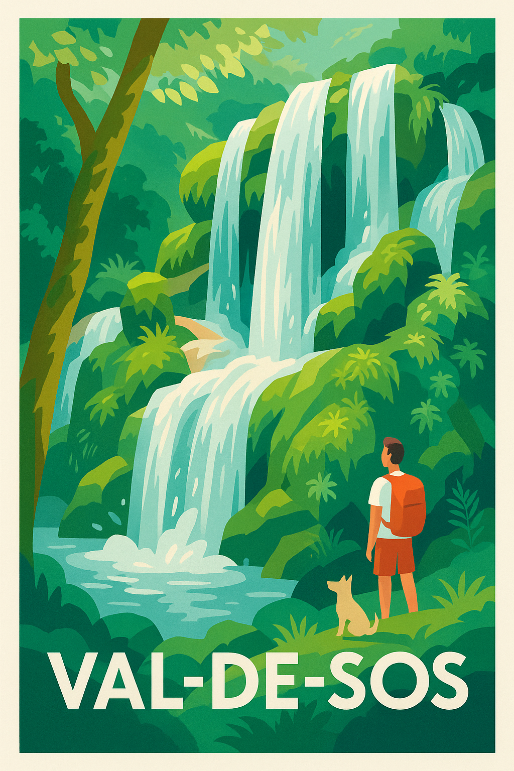Affiche Val-de-Sos — Évasion nature au cœur des cascades · poster d'art de Val-de-Sos