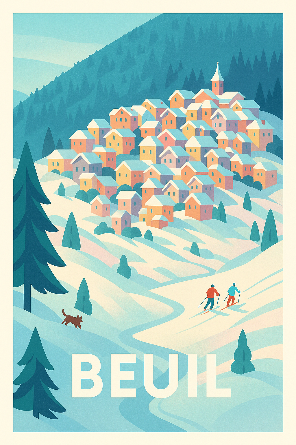 Affiche de Beuil - Charmant village enneigé des Alpes