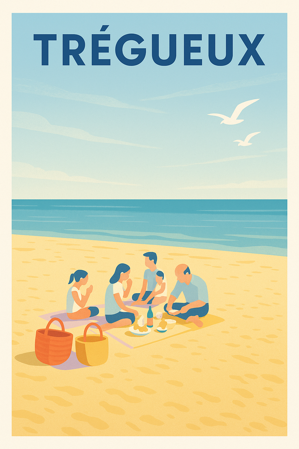 Affiche de Trégueux - L'art du pique-nique en bord de mer