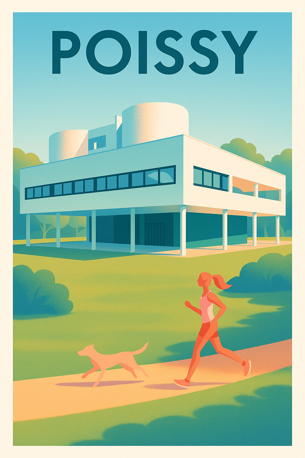 Affiche Poissy — L'esprit contemporain et nature en harmonie · poster d'art de Poissy