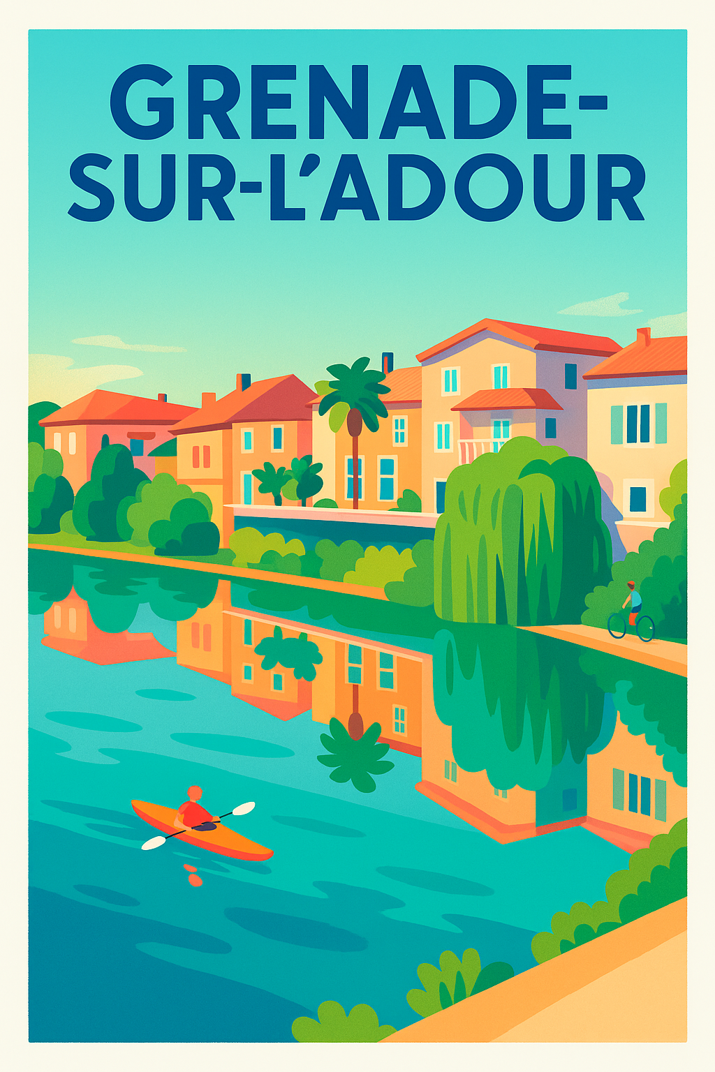 Affiche de Grenade-sur-l'Adour - Charme paisible au fil de l'eau