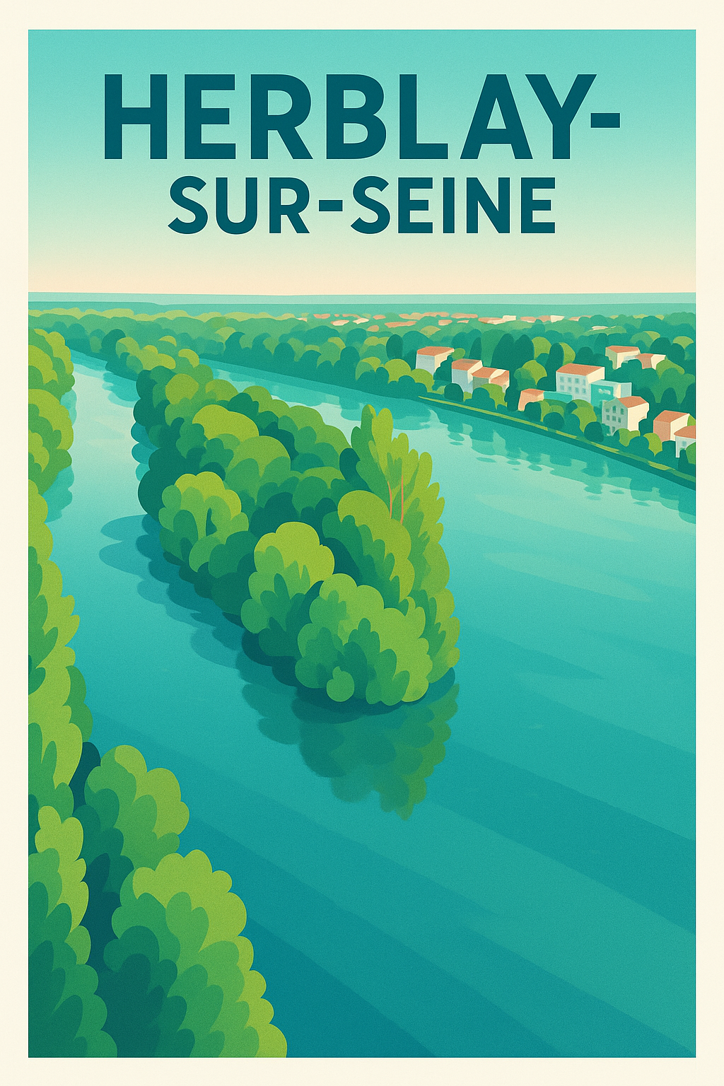 Affiche Herblay-sur-Seine — Harmonie Naturelle au Fil de l'Eau · poster d'art de Herblay-sur-Seine