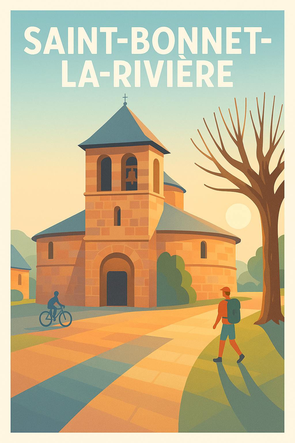 Affiche Saint-Bonnet-la-Rivière — L'authenticité au cœur du patrimoine · poster d'art de Saint-Bonnet-la-Rivière