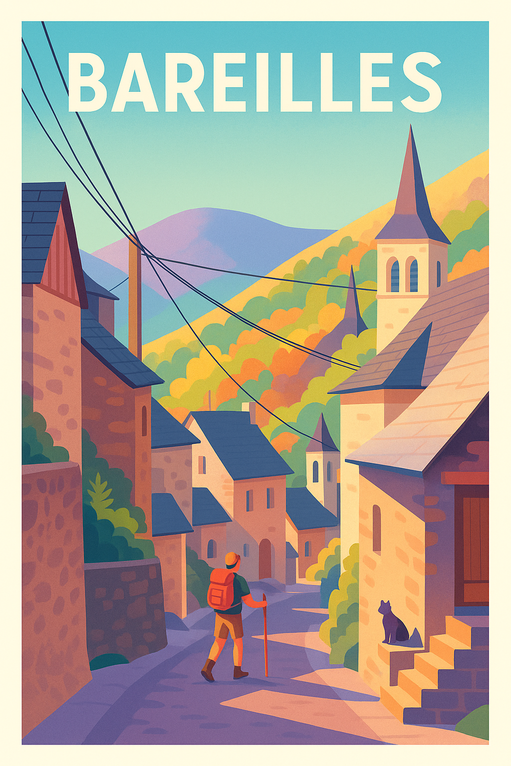 Affiche de Bareilles - Flânerie au cœur du village pyrénéen
