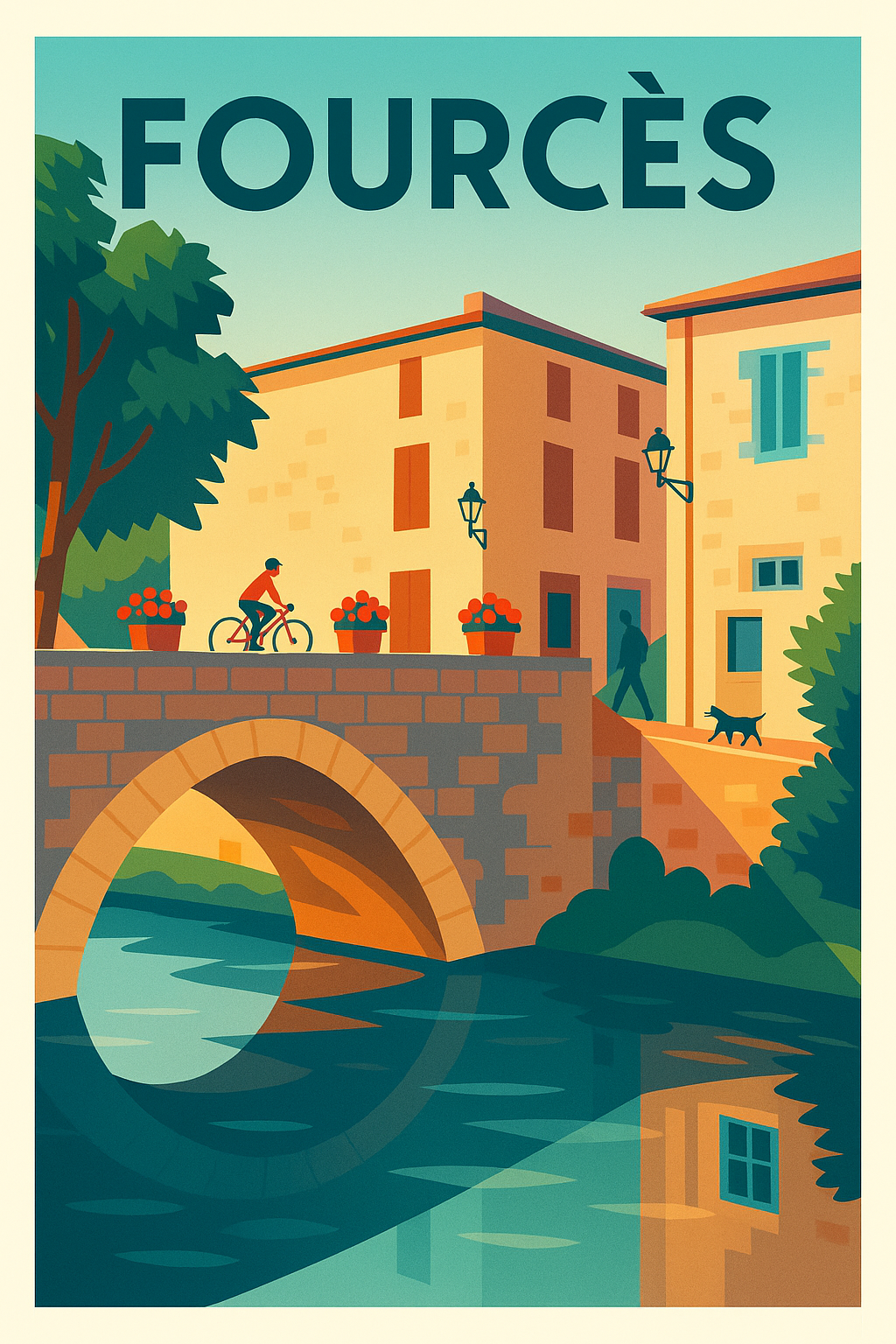 Affiche Fourcès — Charme et sérénité au cœur du village · poster d'art de Fourcès