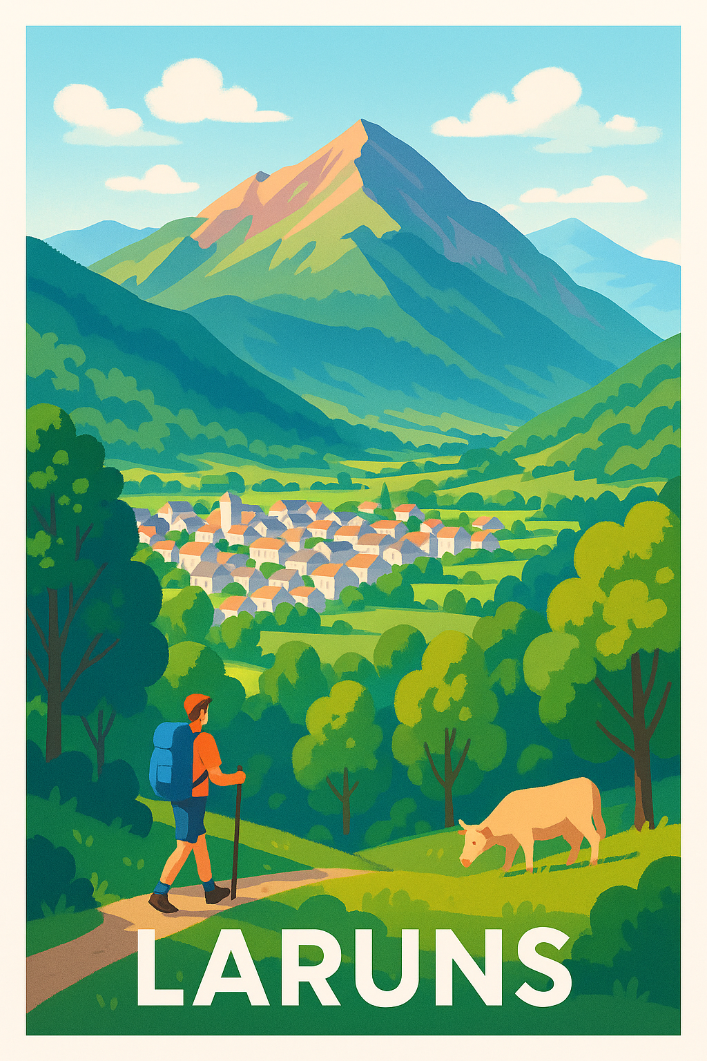 Affiche Laruns — Escapade nature au pied des Pyrénées · poster d'art de Laruns