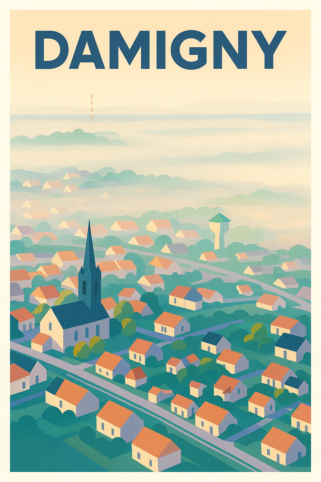 Affiche de Damigny - Le charme paisible d'une ville en douceur