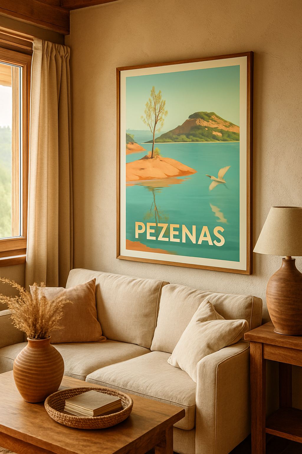 Mise en situation Affiche de Pézenas - Invitation à la Sérénité Naturelle