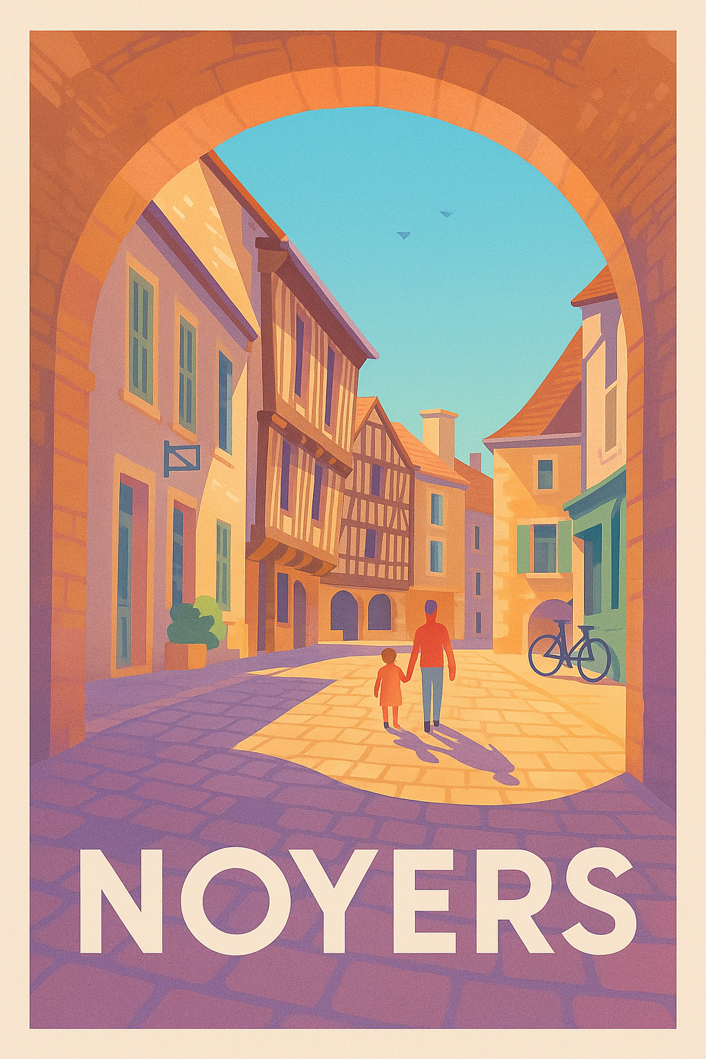Affiche de Noyers - L'élégance d'une balade médiévale