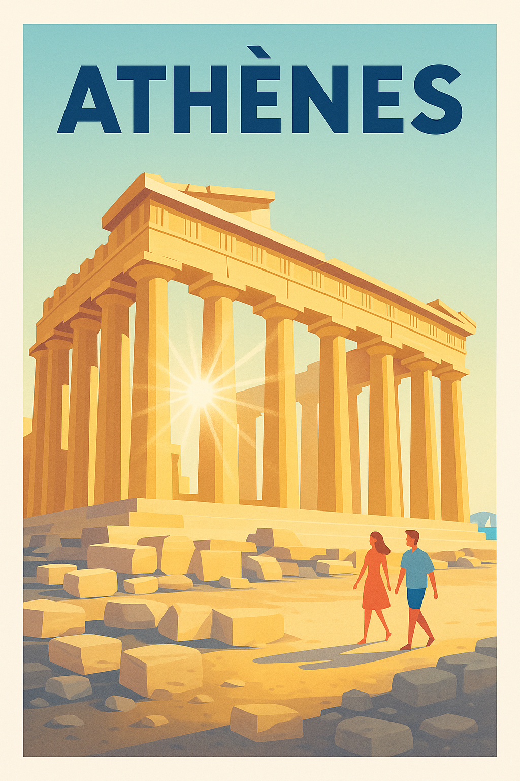 Affiche de Athènes - Soleil et splendeur antique